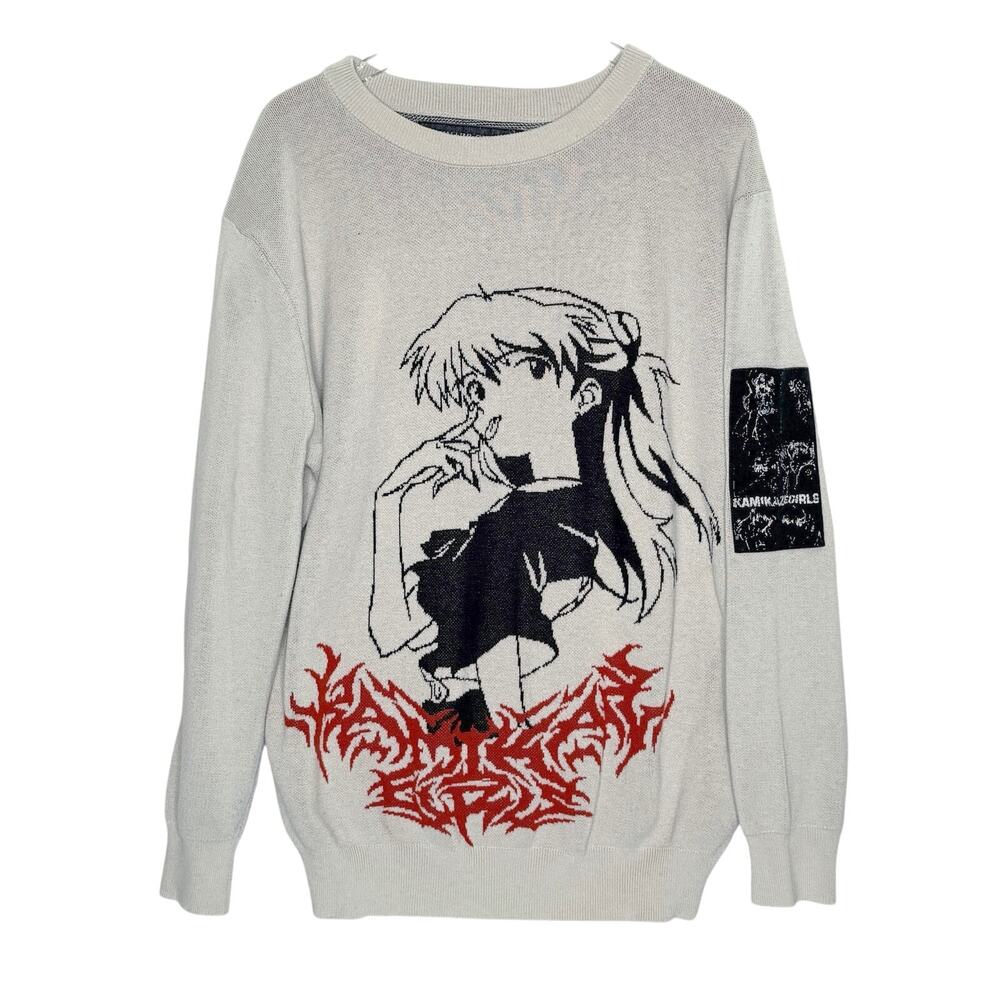 Kamikaze Girls Anime Graphic Pullover Sweater XL Evangelion Asuka Langley Soryu